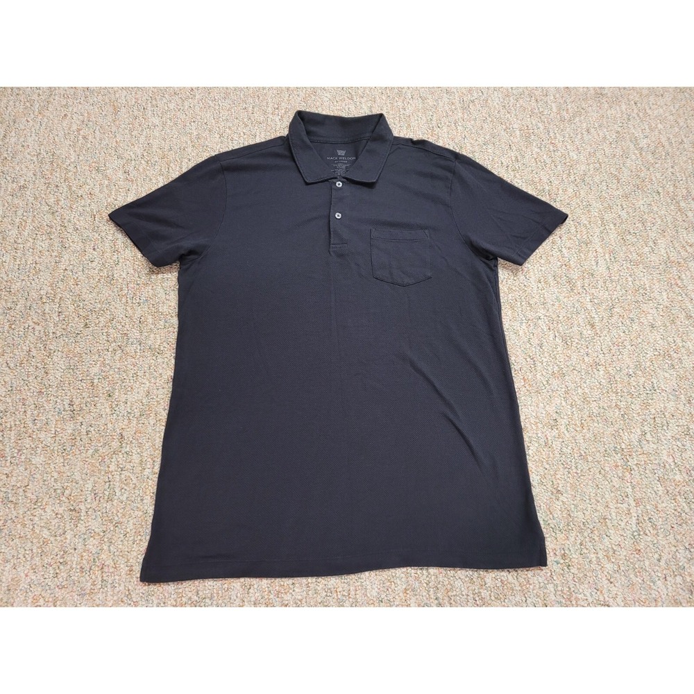 Mack Weldon‎ Polo Shirt Mens 2XL Black Performance Preppy Casual Golf